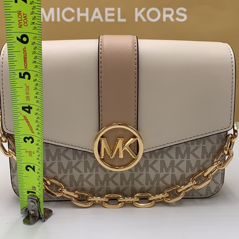 MICHAEL KORS CARMEN SMALL FLAP CROSSBODY BUFF MULTI - Picture 11 of 16